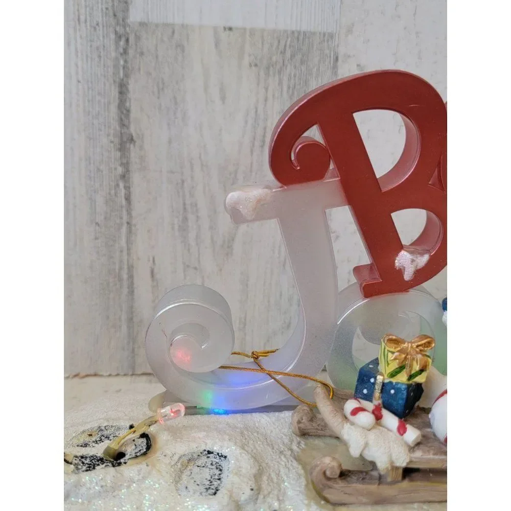Be jolly snowman AS IS light up music Xmas‎ figure glitter tree candy cane